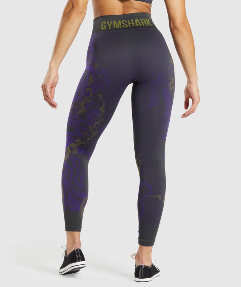 Women's Gymshark Wtflex Seamless Leggings Purple | CA 6508A7